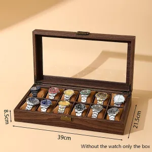 Box ardent Creative Gift Jewelry Box Retro Style Imitation Wood Soft Pillow Watch Box Chinese Style Brown Leather Storage 