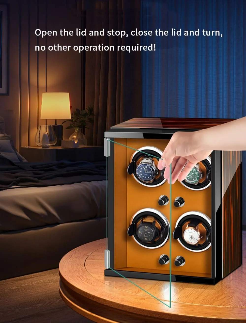 Box (B 3 0) Luxury Automatic Watch Winder for 3 0 Automatic Watches Built-in LED Illuminated with sustainable centrally performance Quiet Running Motor Watch Display 