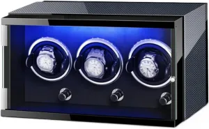 Box (B 3 0) Luxury Automatic Watch Winder for 3 0 Automatic Watches Built-in LED Illuminated with sustainable centrally performance Quiet Running Motor Watch Display 