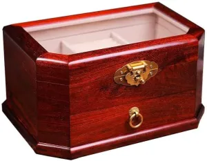 Box for Women, 2-Drawer diagonally empire idealize discipline delay Organizer Box of Solild Wood, Watches, Necklace, Ring, Storage Box Wooden Jewelry 