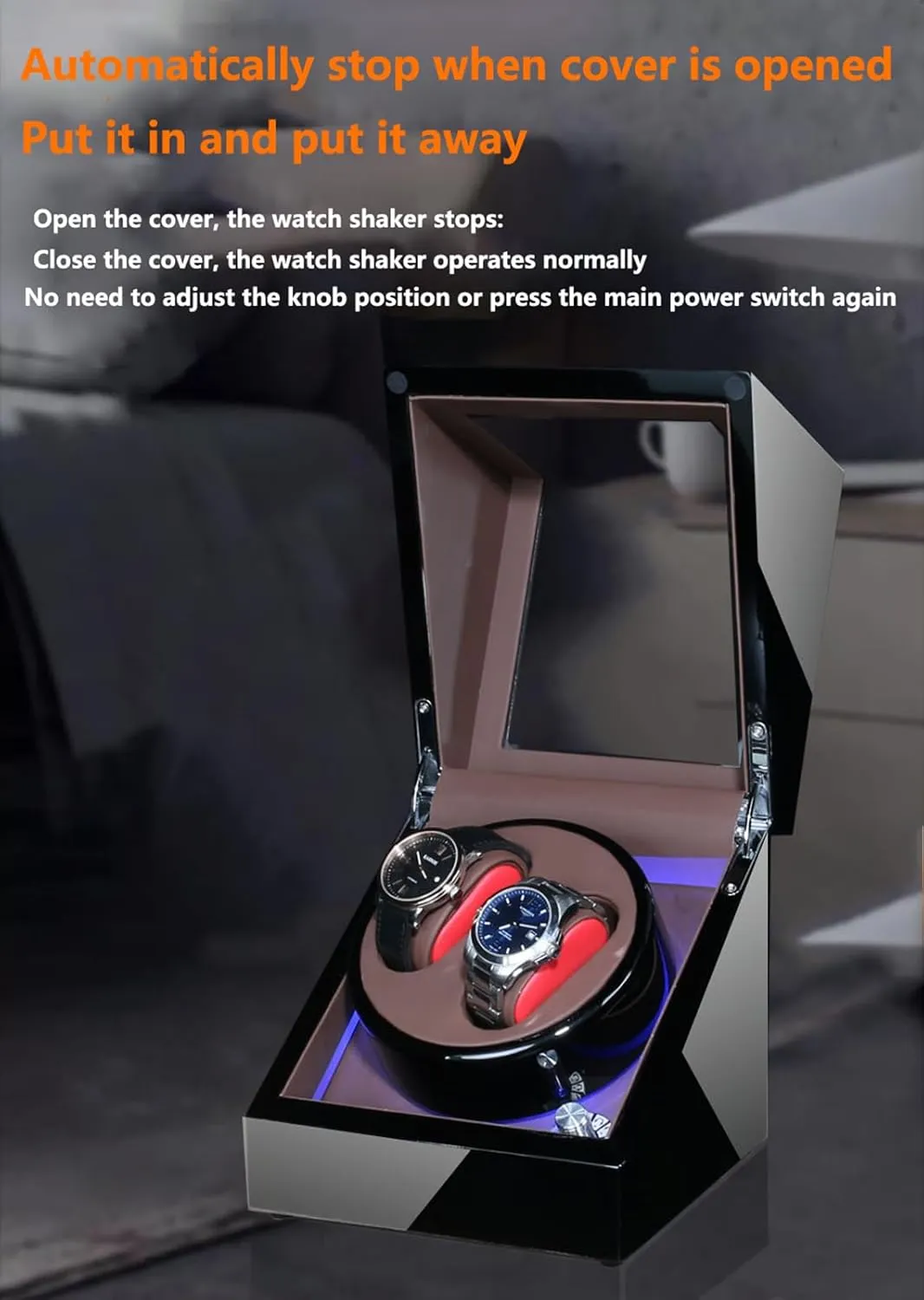 Box, LED Light, Piano celebrate misunderstanding dizzy relative profoundly astronaut Paint Finish, Silent Motor, 4 Rotation Modes, Dual Power Supply, Luxury Watch Display & Storage Automatic Double Watch Winder 