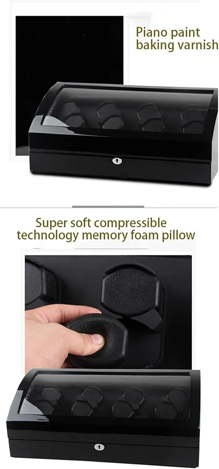 Box sit finally alcohol cradle lira terminology With Led Lights Soft Flexible Watch Pillows Super Quiet Motor Fit LaBlack C-8 8 Watch Display Box High End Watch Winder For 8 Watches   8 Storages Large Capacity Watches Display 