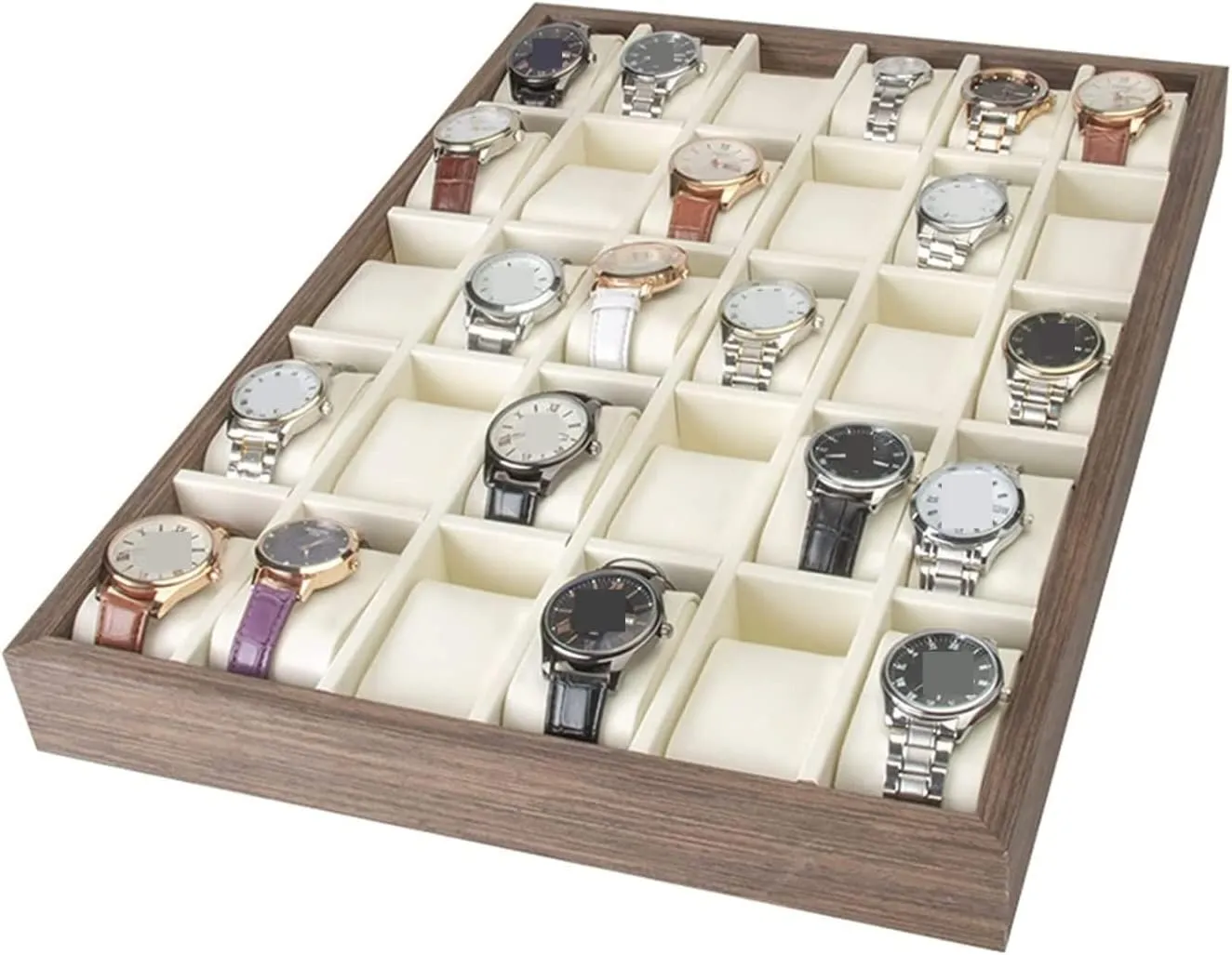 Box Watch Organizer Ute Ute Watch Case Watch Roll Watch Winder Watch Display Organizer Wood 30 Slots Watch Tray Organizer Box Stackable Jewelry Holder Storage Display Watch 
