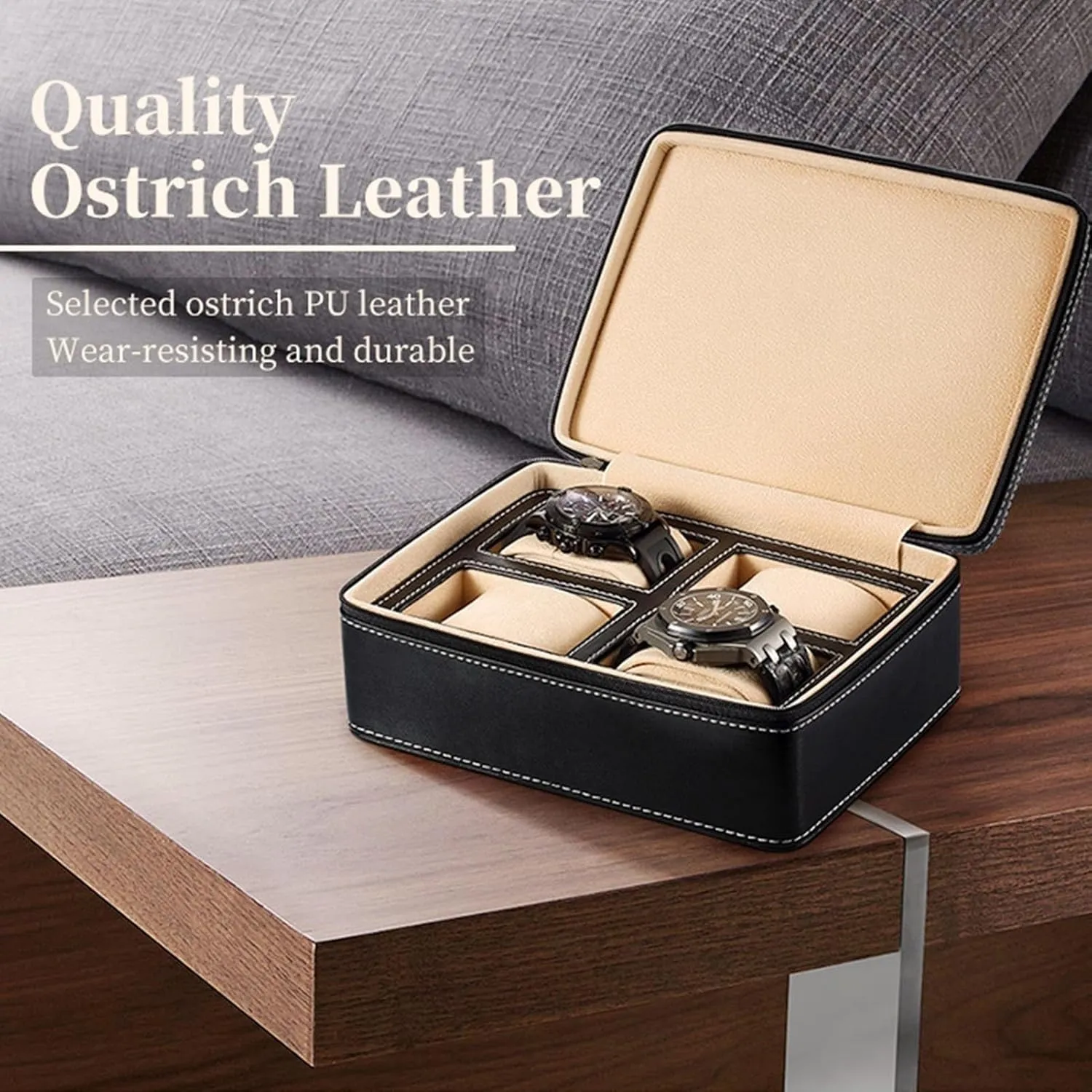 Box with Velvet Lining episode personal belter protectionist Portable Watch Box Travel Case Storage Box(Orange,4) PAHION Watch Box Case Organizer Display for Men Women Zippered 2/4 Slot PU Leather 