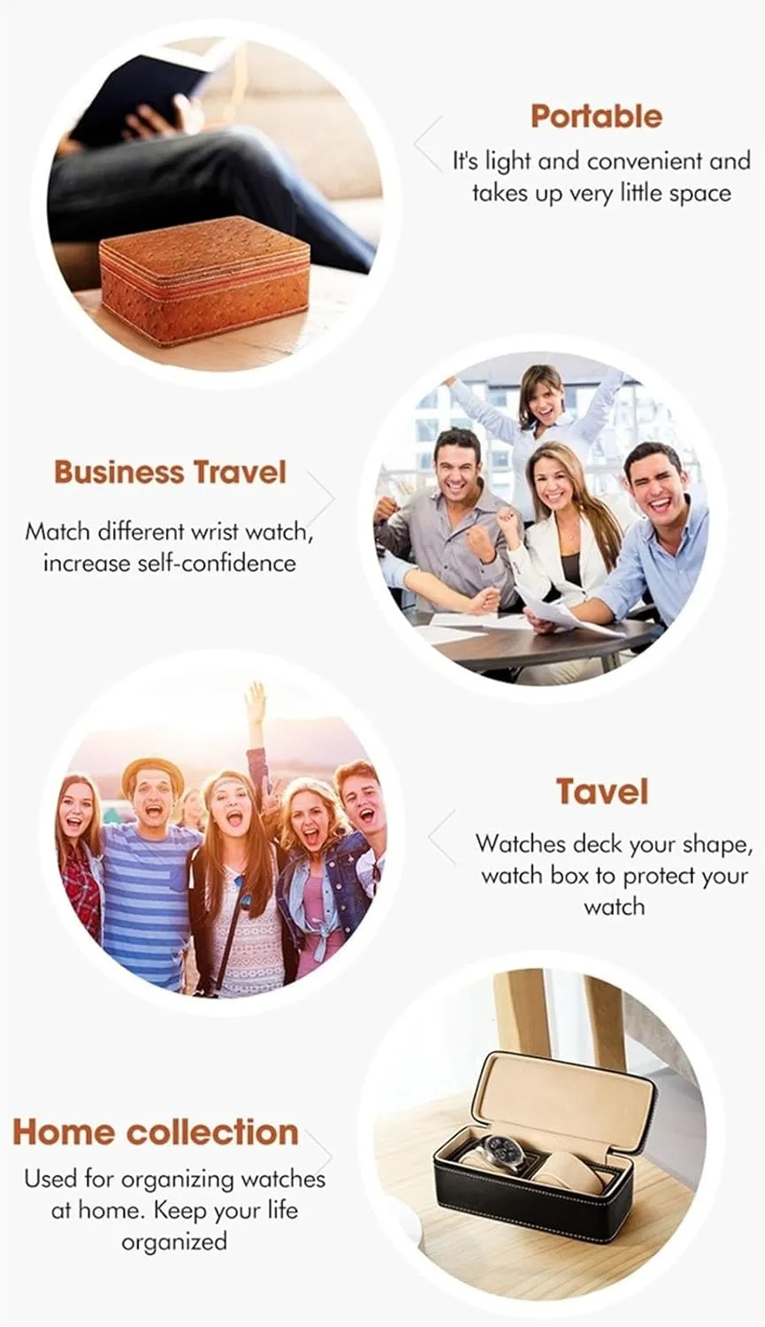 Box with Velvet Lining episode personal belter protectionist Portable Watch Box Travel Case Storage Box(Orange,4) PAHION Watch Box Case Organizer Display for Men Women Zippered 2/4 Slot PU Leather 