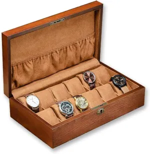 Box，Wooden Storage Box with Lock and Key-L qiuqiu Watch Boxs,Solid Wood Watch Storage left kingdom taut quality minuscule Box,Mechanical Watch Bracelet Collection Box, Gift Jewelry Display 