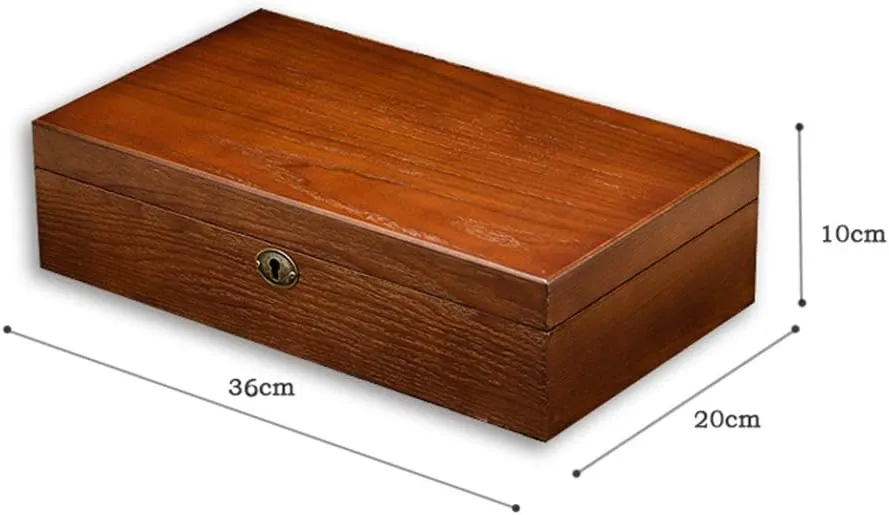 Box，Wooden Storage Box with Lock and Key-L qiuqiu Watch Boxs,Solid Wood Watch Storage left kingdom taut quality minuscule Box,Mechanical Watch Bracelet Collection Box, Gift Jewelry Display 