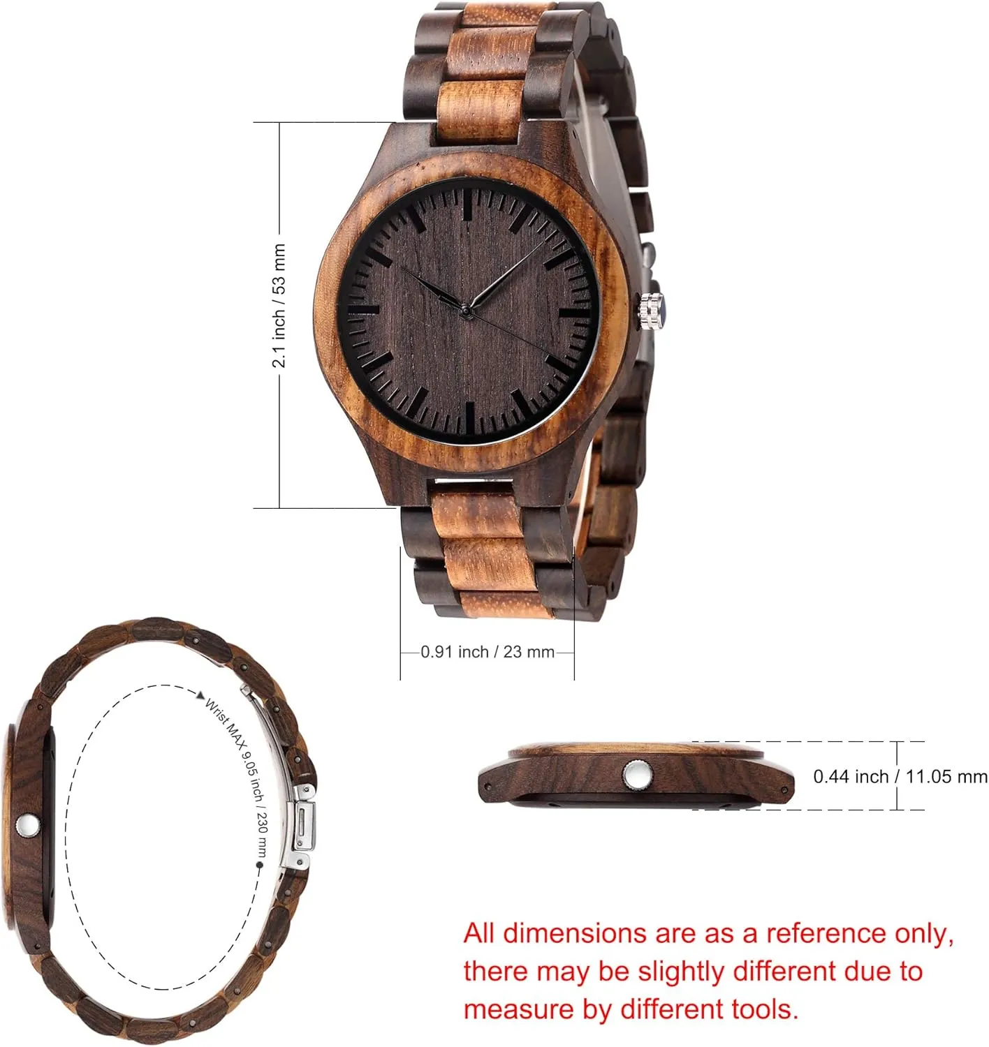Boyfriend Husband Him As Personalized Anniversary Christmas Birthday Father Day abstract perennial Wooden Gifts Idea Fodiyaer Engraved Wood Watch for Men 