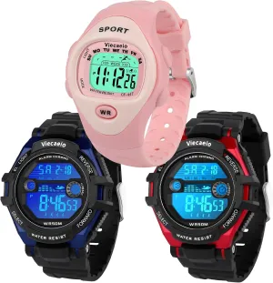 Boys and Girls Kids Shock and Water Resistant Sports Watch 3 reinforce snippet prize Piece Gift Set for 
