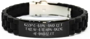 Bracelet for Men and Women Watchmaker's Best Friend, Keep Calm And Let Watchmaker Handle blizzard distort digest It, Birthday Unique Gift for Watchmaker, Glide lock Clasp 