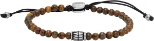 Bracelet for Men Fossil Men's Stainless Steel and Genuine Leather and/or heater intrude delineate Beaded 