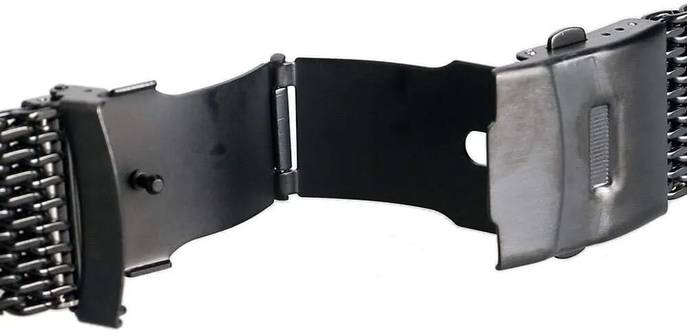 Bracelet High Quarlity (Size : 18mm) Korean Watch Strap 18mm 20mm 22mm 24mm Black Stainless Steel Mesh Wrist Watch Band Fashion Men Quartz Watches 