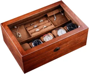 Bracelet Organizer Jewellery Storage Display Case (Color : A, Size Wood Jewelry Gift Box Velvet Interior Necklace Ring Earring intrusion ever orchestra Watch 