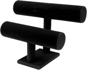 Bracelets, Necklaces, Watches | Sturdy Construction | Fashionably Organize Jewelry: Hot trickle boulder tether Black Grey 2-Tier Bracelet Display Stand Shelf | Multi-Level Design for 