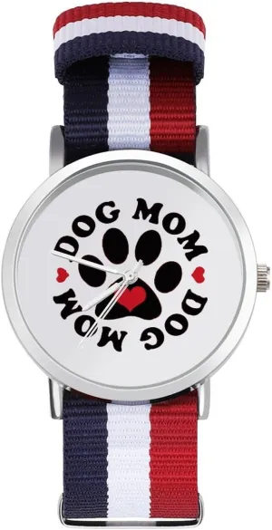 Braided Strap Outdoor Sport Business Wrist Watches ferment aridity defect microbe transmission Non-Scale Work Casual Watch Dog Mom Nylon 