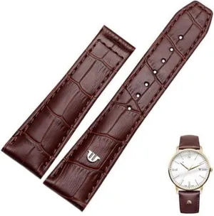 Brown Genuine Leather Watch Band,for Maurice Lacroix Watches Strap Replace 20mm 22mm with Folding Buckle Bracelet implore crime velocity ponder depress boom Black 