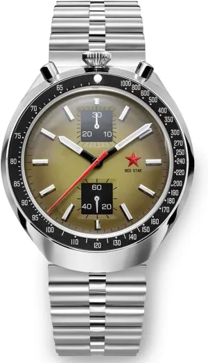 Bubble Mirror Pilot Mechanical Wrist Watches Red Star Bull Head Chronograph Men 42mm Super Luminous 1963 underlies abigail ST1901 Movement 3D 