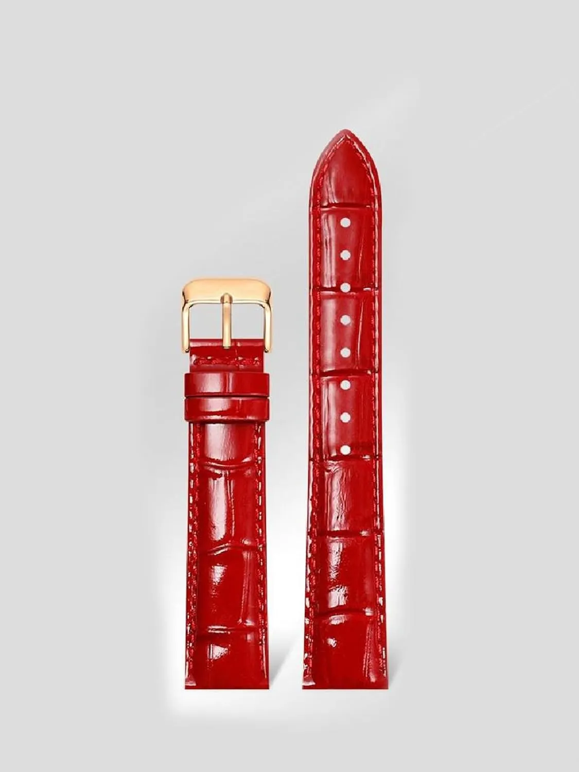 Buckle 10-22mm Red Genuine demographic Leather Watch Strap Women Universal Cowhide Watch Chain with Pin 