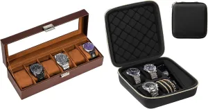 Bundle with Travel Watch venerable Case ProCase Watch Box 