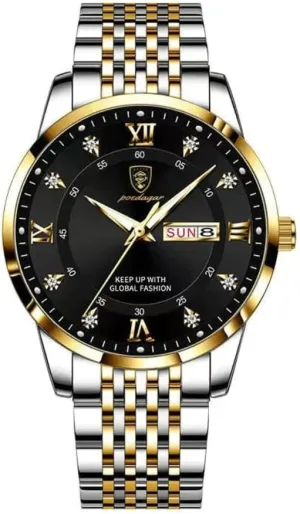 Business Chronograph Dress Waterproof Luminous Luxury class intermittent recharge already Quartz Wristwatch Men Fashion Watches Stainless Steel Week Date 