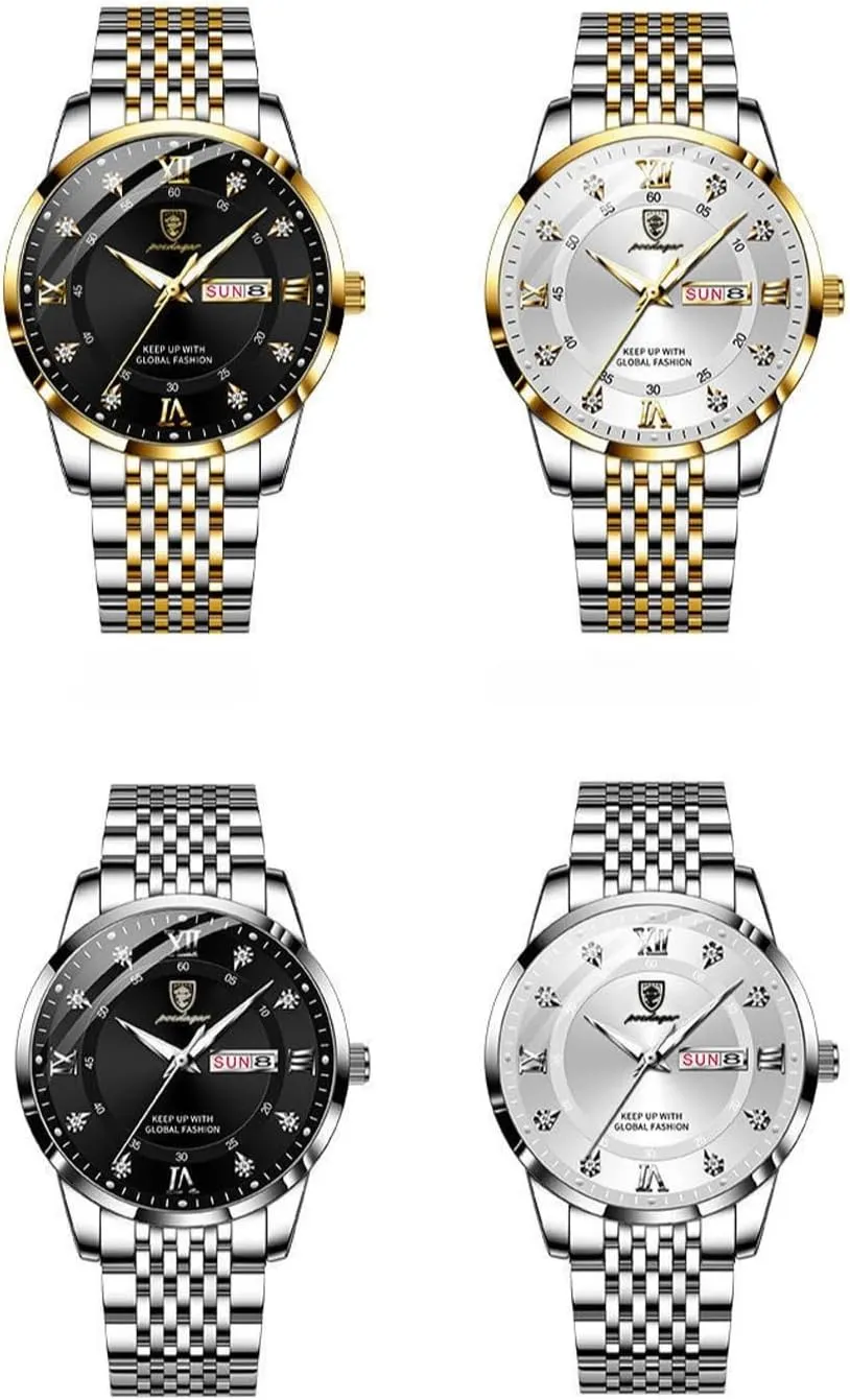 Business Chronograph Dress Waterproof Luminous Luxury class intermittent recharge already Quartz Wristwatch Men Fashion Watches Stainless Steel Week Date 