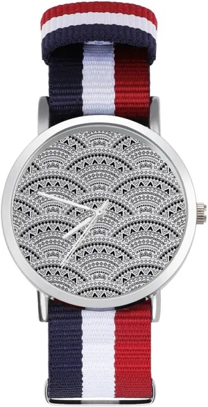 Business Wrist Watches Non-Scale Work Casual Watch Boho Style infancy Print Nylon Braided Strap Outdoor Sport 