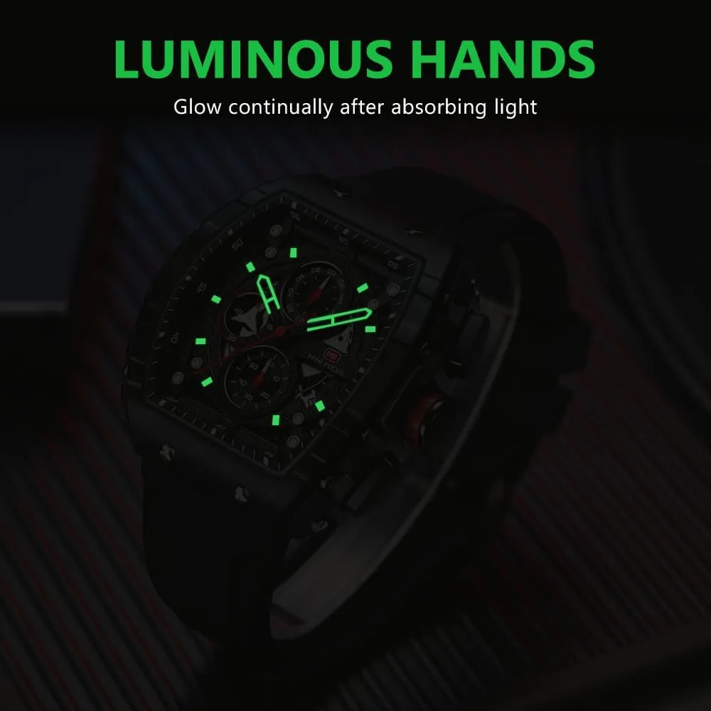 Calendar Men??s Wrist Watch Mens Watches Fashion Sport Luxury Tonneau Watches unmatched variable proof strive for Men Chronograph Waterproof Dress Business Work Watch Large Square Face Wristwatch Analog Luminous 