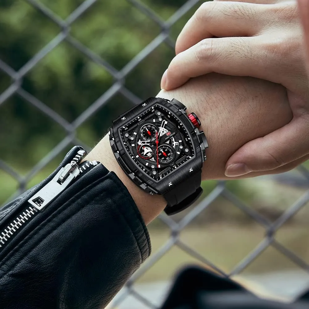Calendar Men??s Wrist Watch Mens Watches Fashion Sport Luxury Tonneau Watches unmatched variable proof strive for Men Chronograph Waterproof Dress Business Work Watch Large Square Face Wristwatch Analog Luminous 