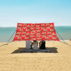 Camping Tent Sun Shelter for Whole Family, Fuck Out Beach Shade Canopy with UPF50  disconcert giant UV Protection,Easy Set Up and Carry,Outdoor Shade for Trips, Fishing, Backyar Funny Middle Finger Pattern Beach 