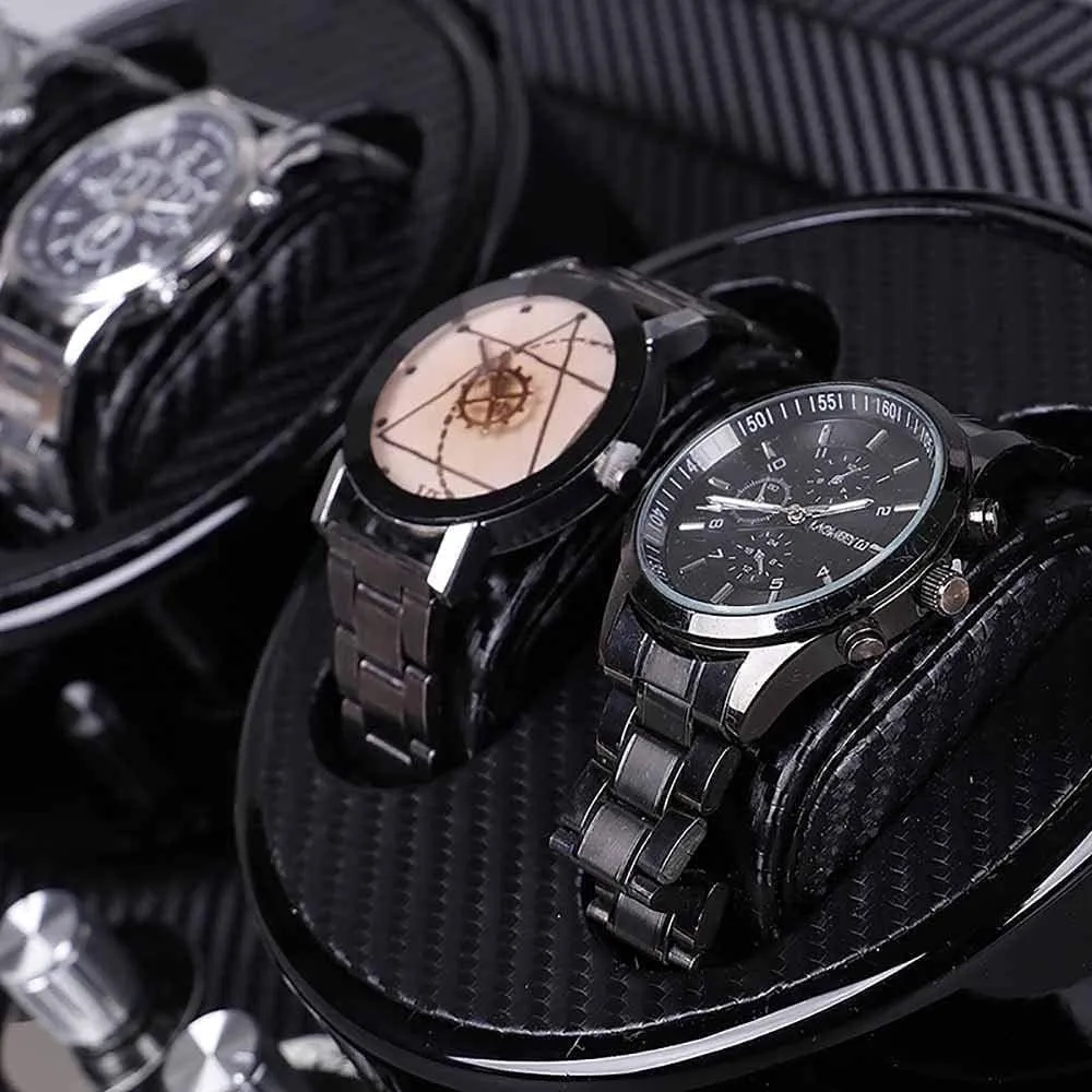 Can Accommodate 4 Watches, sneeze Ultra-Quiet Anti-Magnetic Motor, Soft and Flexible Pillow Automatic Watch Winder, 
