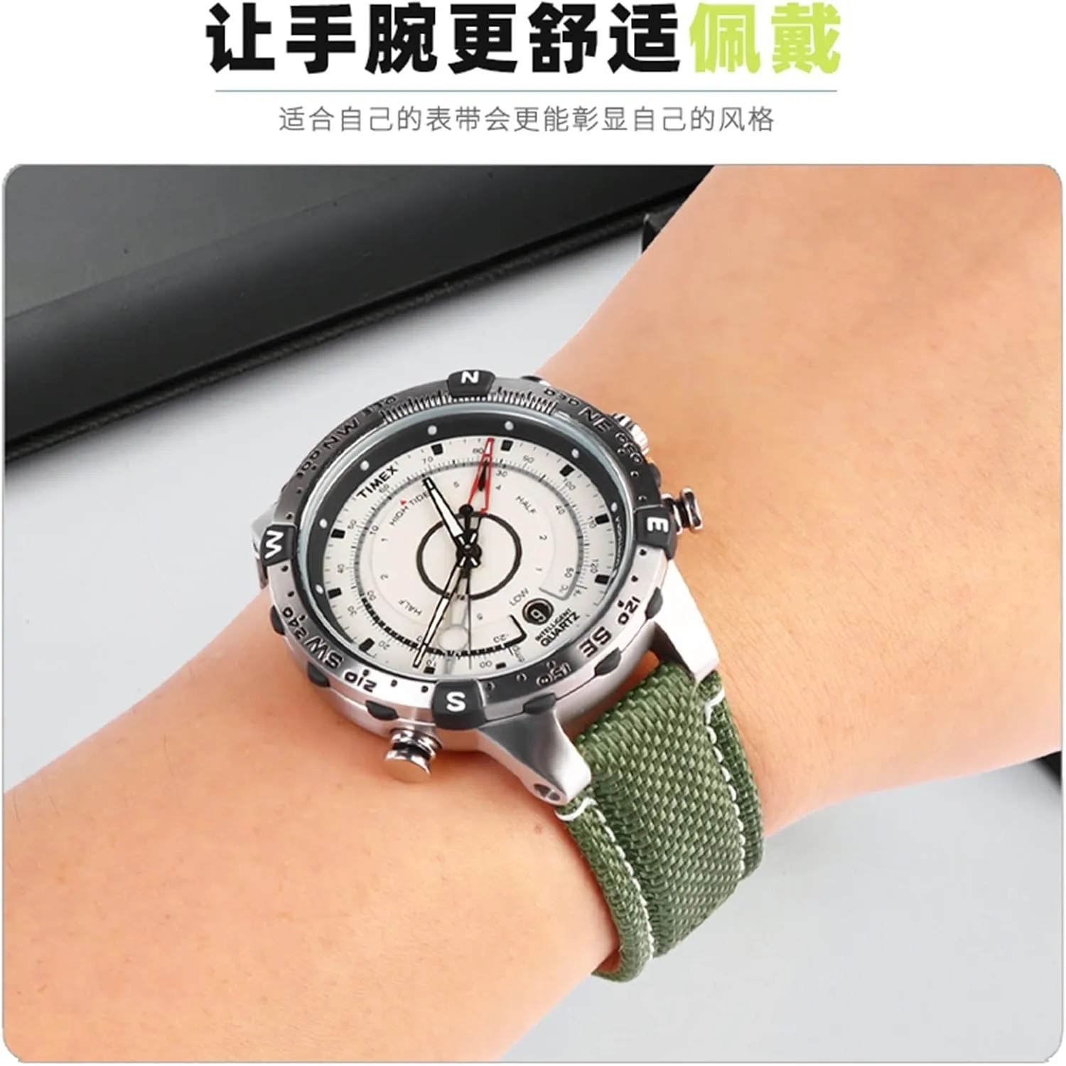 Canvas watchband Men Suitable for timex Tide Compass T2N720 T2N721 T2N739 Nylon Watch Band convenience 24x16mm 