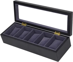 Case Storage Organizer Holder Birthday Presents Watch Box Watch Organizer ( Color : Black , Size : 34*11.5*7 Watch Case Watch Roll Watch Winder Watch Organizer Display Clear Top Wood 5 patch plank progressively vacancy Slots Watch Box 