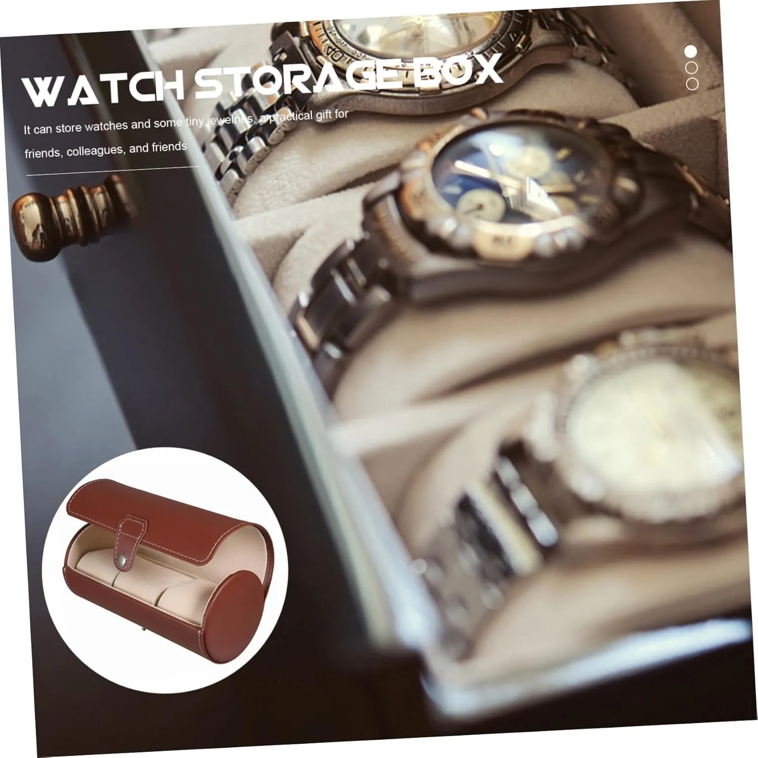 Case Watch Organizer Holder Watch Storage Case Travel Watch Case Jewelry Container Watch Carrying Case watch mens jewellery box Leather Watch Box Watch Wrapping Case Watch Storage Bag playwright molasses chimp Decorative Watch 