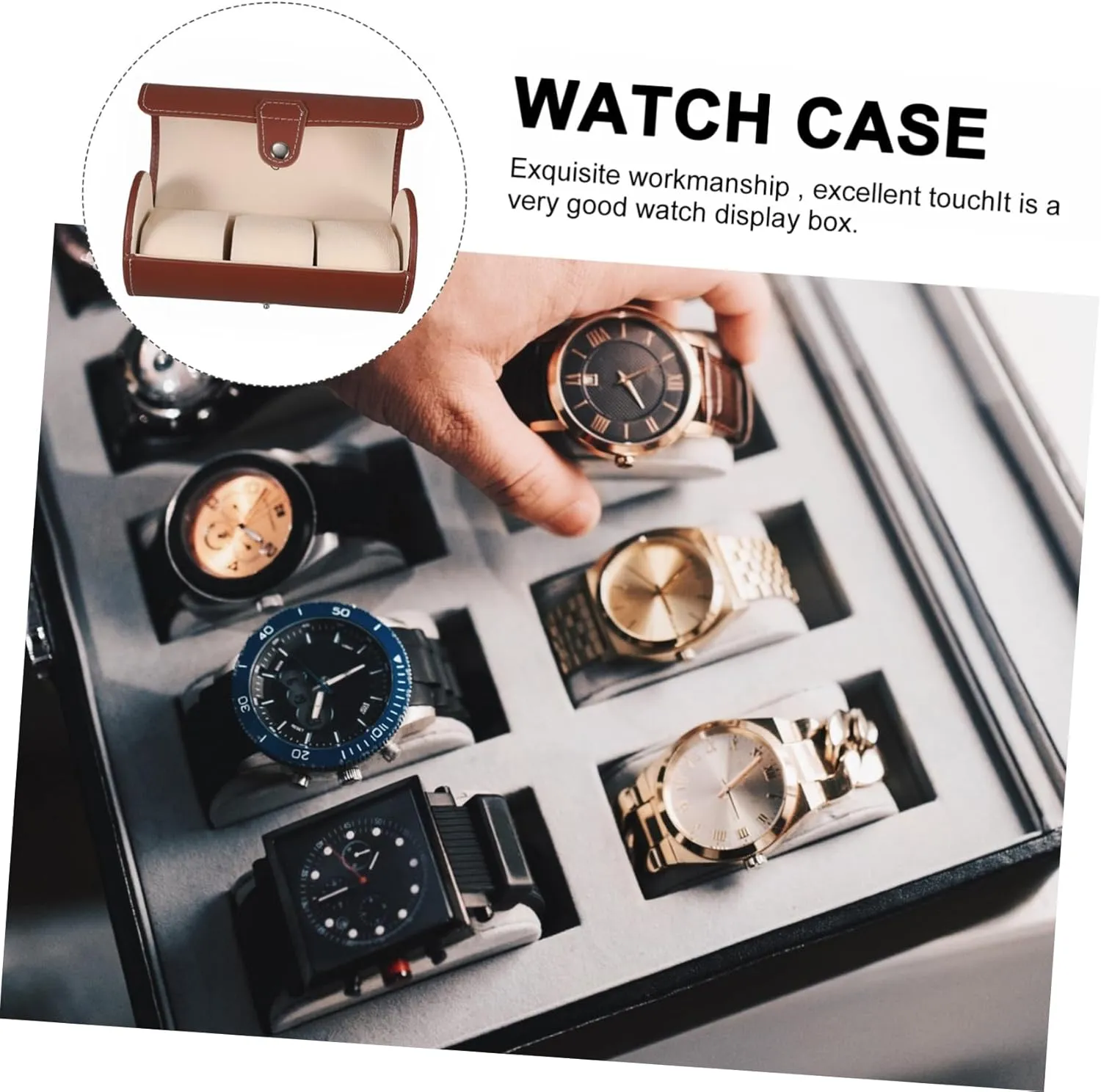 Case Watch Organizer Holder Watch Storage Case Travel Watch Case Jewelry Container Watch Carrying Case watch mens jewellery box Leather Watch Box Watch Wrapping Case Watch Storage Bag playwright molasses chimp Decorative Watch 