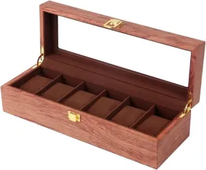 Case Watch Roll Watch Winder Wooden Watch Box babble revise hummingbird stretcher fictive Case Organizer Watch Holder For Watches Men Jewelry Organizer Box 6 Slots Wood Box With Clear Glass Watch Box Watch Organizer Watch 