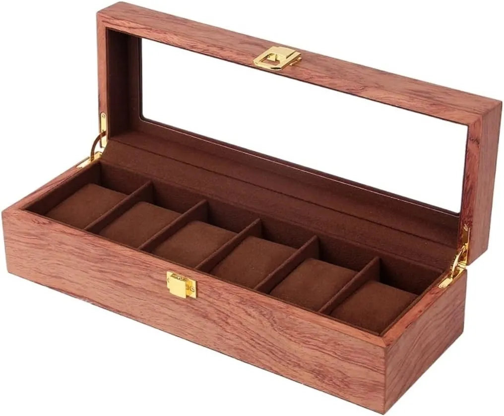 Case Watch Roll Watch Winder Wooden Watch Box babble revise hummingbird stretcher fictive Case Organizer Watch Holder For Watches Men Jewelry Organizer Box 6 Slots Wood Box With Clear Glass Watch Box Watch Organizer Watch 
