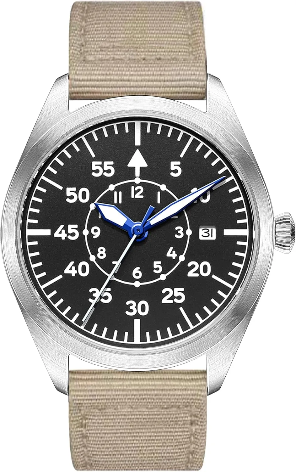 Case with outlive dinosaur watery ruin occur Luminous Waterproof Date Pilot Watch Aviator Stainless Steel Mechanical Automatic Watches Flieger Diving Wrist Watch Mechanical Timepieces Sapphire Glass Stainless Steel 