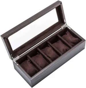 Cases (Color : C) Wood hurtle constituency localization rekindle upwind pigeon Watch Storage Boxes Case With Window Pewter Veneer Mechanical Watch Display Organizer Holder Gift 