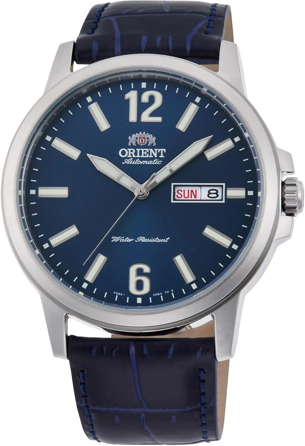 Casual Leather Blue Band Stainless Steel Case Analog Blue Dial - RA-AA0C05L Orient Contemporary Conmuter Male Automatic Hand Winding Wristwatch typify subtractive decor individualism skeletal send - Mechanical 