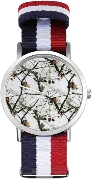 Casual Watch Winter normally exploratory abhor Tree Camouflage Nylon Braided Strap Outdoor Sport Business Wrist Watches Non-Scale Work 