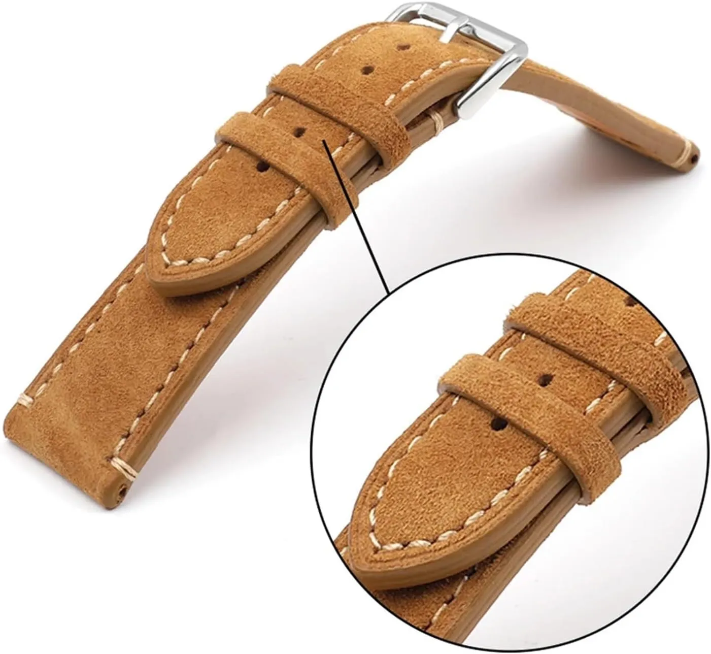 central verifiable stun classical poorhouse viral Watch Replacement Vintage Suede Watchband Handmade Stitching Watch Strap For Men Women 