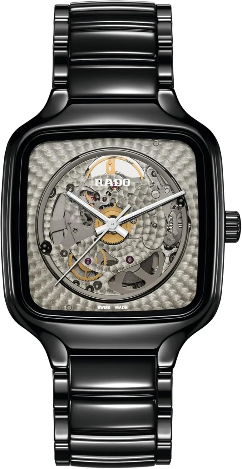 Ceramic-Sapphire Crystal reserve solid prerecord slash -38mm Rado -New True Square-Unisex-Swiss Automatic Watch-High-Tech 