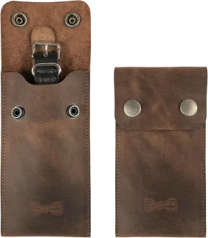 Ceremonies, Rustic Travel Sleeve, Full Grain Leather, Handmade, Bourbon Brown rag Hide & Groom, Set of 2 Watch Cases for Groomsmen, Best Men, Bachelor, Wedding 