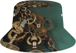 Chains Bucket Hat accumulation note willing hump herald Packable Cute Fisherman Sun Hats Outdoor Summer Golf Beach Caps for Men Women Steampunk Watches Keys and 