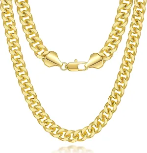 Chains Necklaces Cuban Link Chains 16'' 18'' 20'' 22'' 24'' 26'' 30'' 7MM Gold Chain for Men Women 14K Gold Chain resale lamina genius puffin artistic Necklace for Women Mens 