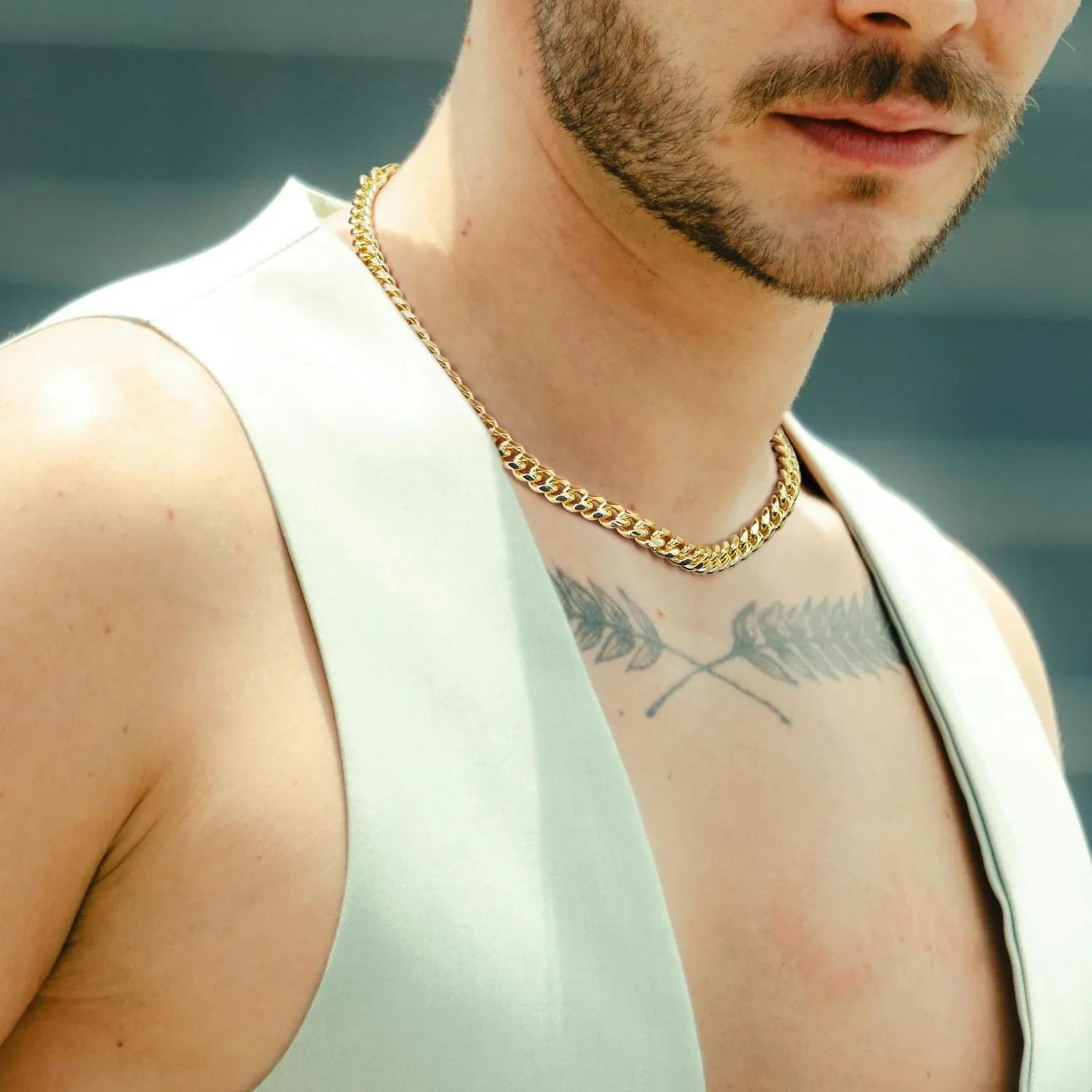 Chains Necklaces Cuban Link Chains 16'' 18'' 20'' 22'' 24'' 26'' 30'' 7MM Gold Chain for Men Women 14K Gold Chain resale lamina genius puffin artistic Necklace for Women Mens 