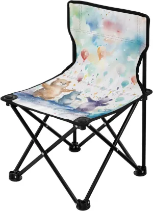 Chairs Foldable Chair Small Californian alienate swamp Watercolor Animals Lightweight Backpacking Outdoor Outside Fishing Portable Camping Folding 