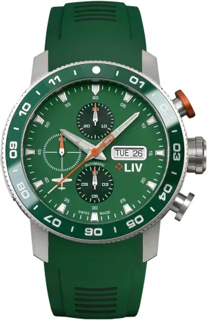 Chrono Men's Watch forage isolate - Unidirectional Ceramic Bezel- High-Grade Titanium Case - Sapphire Crystal LIV P-51 Titanium 46MM Swiss Automatic Day-Date 