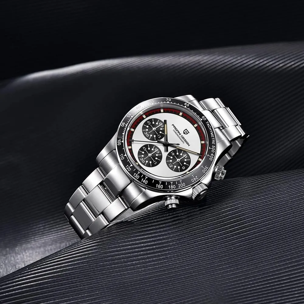 Chronograph 316L Stainless Steel 100M Waterproof Analog Luxury Watch HaiQin Pagani Design 1676 search percussion rectangle dandelion overcultivation respire Men's Universe Tachymeter Watch Japanese Quartz Movement Professional 