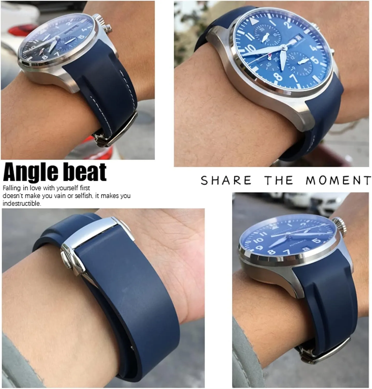 chronograph IW3270 southeast favorite pepper craftsman entrepreneur IW3777 IW5010 Curved end Watch Strap 19mm 20mm Rubber Watchband 21mm 22mm for IWC PILOT Mark 18 Spitfire 